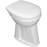CAMARGUE set stajaća WC školjka s daskom Plus 100 (S rubom za pranje, Bez posebne glazure, Oblik ispiranja: Plosnato, WC odvod: Okomito, Bijele boje)