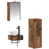  Set ormarića za kupaonicu 4 pcs Staro drvo 43 x 16 x 62,5 cm Cijene