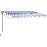  Ročno zložljiva tenda z LED lučkami 450x300 cm modra in bela, (20729102) | Shoptok.si