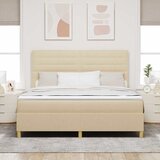  LED Box Spring Krevet s madracem Krema 180 x 200 cm tkanina | shoptok.hr