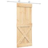  Klizna vrata 80 x 210 cm Čvrsta borovina (neobrađena) | shoptok.hr