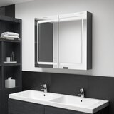  LED kupaonski ormarić s ogledalom sjajni sivi 80 x 12 x 68 cm | shoptok.hr
