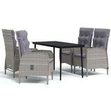  5-dijelni vrtni blagovaonski set s jastucima sivo-crni | shoptok.hr