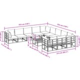  Vrtna sedežna garnitura z blazino 12 pcs Črna Aluminij - - črna - 117.8 - 70 x 70 x 32 cm - | Shoptok.si