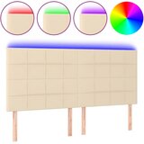  LED uzglavlje krem 200x5x118/128 cm od tkanine | shoptok.hr