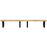  Zidna polica za umivaonik od čelika i masivnog bagremovog drva Smeđa 140 x 50 x 2 cm | Shoptok.si