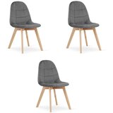 Bora stolica - tamnosivi baršun / prirodne noge x 3 | shoptok.hr