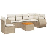 Maison Chic Seti vrtnega pohištva - Vrtna garnitura - Vrtni pohištvo set 7-delna z blazinami bež poli ratan, (21806024) | Shoptok.si