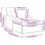  Naslonjač z krilom z blazino Temno siva 91 x 157 x 91 cm blago, (5000133081) | Shoptok.si
