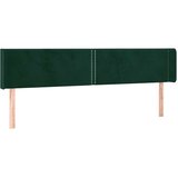  Uzglavlje s ušima tamnozeleno 183x16x78/88 cm baršunasto | shoptok.hr