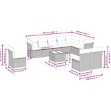 vidaXL 11-dijelni set vrtnih sofa od poliratana s jastucima smeđi | shoptok.hr