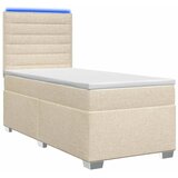  Boxspring krevet s madracem Krem 100 x 200 cm Tkanina 100 x 200 x 140.5 cm | Shoptok.si