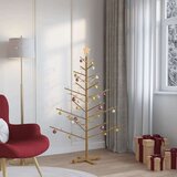 vidaXL Drveno božićno drvce s stalakom Smeđa 150 cm Masivna borovina | shoptok.hr