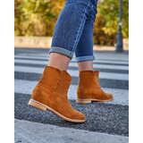 Resti Brown cowboy boots on a covered wedge Terband - Footwear | Shoptok.si