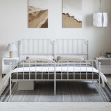 Metalni okvir kreveta uzglavlje i podnožje bijeli 183x213 cm | shoptok.hr