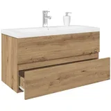 omarica za umivalnik z vgrajenim umivalnikom pipo Artisan Oak