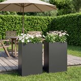  Vrtna saksija 2 kom. Crna 40 x 20 x 75 cm Čelična vrata | shoptok.hr