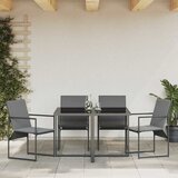  Stolica s jastukom 4 pcs Crna i antracit Tekstilen | shoptok.hr