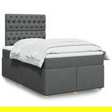 Maison Chic Box spring postelja - Vzmetna postelja z vzmetnico temno siva 120x200 cm blago SL5174, (21905347) | Shoptok.si