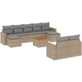Maison Chic Seti vrtnega pohištva - Vrtna garnitura - Vrtni pohištvo set 10-delna z blazinami bež poli ratan, (21812127) | Shoptok.si