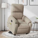 vidaXL Električni masažni naslonjač na podizanje smeđesivi mikrovlakna | shoptok.hr