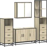 vidaXL 4-dijelni set kupaonskog namještaja boja hrasta sonome drveni | shoptok.hr