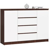 AKORD Komoda, 2 Vrata In 4 Predali, Wenge/Bela, (5000332124) | Shoptok.si