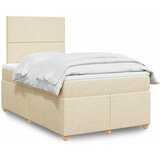  Krevet s oprugama i madracem krem 120 x 200 cm od tkanine | shoptok.hr