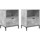  Noćni ormar 2 pcs Beton siva 49 x 36 x 61 cm Konstruirano drvo | shoptok.hr
