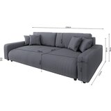 Ropez Temno siva raztegljiva/s prostorom za shranjevanje sedežna garnitura iz rebrastega žameta 234 cm Sara – | Shoptok.si