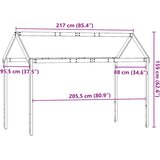 Krov za dječji krevet 217 x 95,5 x 159 cm od masivne borovine | shoptok.hr