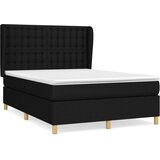 vidaXL Box spring postelja z vzmetnico črna 140x200 cm blago, (20897549) Cene