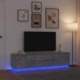 TV ormarić s LED svjetlima siva boja betona 193,5x41x50 cm | shoptok.hr