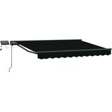  Ročno senčilo s LED-ji Črna 3 x 2,5 m Poliester s PU premazom, (5000204363) | Shoptok.si