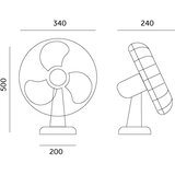  Stoni ventilator VIENTO 40W/230V u crnoj boji | Eponuda.com