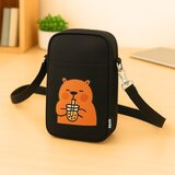  Capybara torba za rame s podesivim remenom, crna, 20 x 14,5 cm | shoptok.hr
