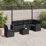  7-dijelni set vrtnih sofa od poliratana s jastucima crni | shoptok.hr