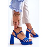 Boto FB2 Women's Suede Platform Sandals Blue Verda | ePonuda.com