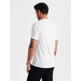 Ombre BASIC men's classic cotton T-shirt with a crew neckline - white | Shoptok.si