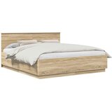  Krevetna konstrukcija s LED trakama Sonoma hrast 200 x 200 cm | shoptok.hr