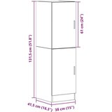 vidaXL Kuhinjski ormarić bijeli 38x41,5x131,5 cm izrađeno drvo | shoptok.hr