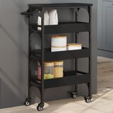 vidaXL Kuhinjska kolica crna 53 x 20 x 76 cm od konstruiranog drva | shoptok.hr