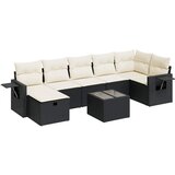 Maison Chic Seti vrtnega pohištva - Vrtna garnitura - Vrtni pohištvo set 8-delna z blazinami črn poli ratan, (21798652) | Shoptok.si