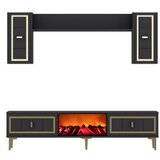 Hanah home tv polica orion fireplace anthracite gold | Eponuda.com