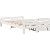 vidaXL Posteljni okvir brez vzmetnice bel 120x190 cm trdna borovina | Shoptok.si