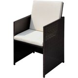  Vrtne stolice 3 pcs Smeđa 56 x 52 x 87 cm Poli ratan | shoptok.hr