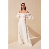 Trendyol Ženska haljina Frill Detaljna bijela | krema Cene