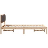 vidaXL Posteljni okvir z oblazinjenim vzglavjem Taupe 120 x 200 cm | Shoptok.si