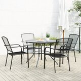  Set složivih vrtnih stolica 5 kom antracit čelik obložen prahom | shoptok.hr