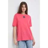 Patrizia Pepe Bombažna kratka majica ženski, roza barva